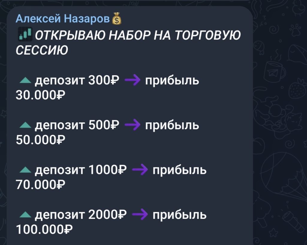 ТГ канал Алексей Назаров: реальный вариант пассивного дохода или обычный развод? Проверка и отзывы!