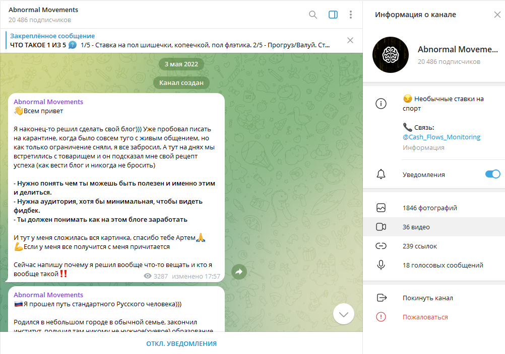 Abnormal Movements проверка на мошенничество, отзывы о ТГ канале
