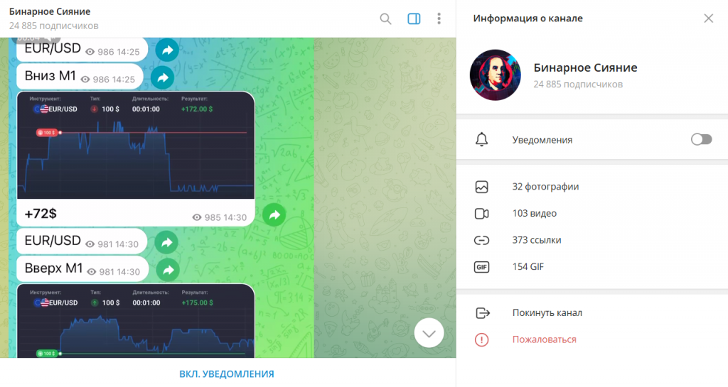 Бинарное Сияние: отзывы и проверка телеграм-канала