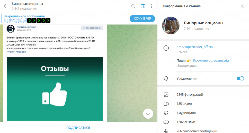 Бинарные опционы: отзывы о ТГ-канале и честная проверка