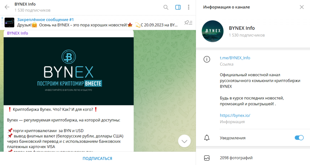 BYNEX Info: честный обзор телеграм-канала и отзывы