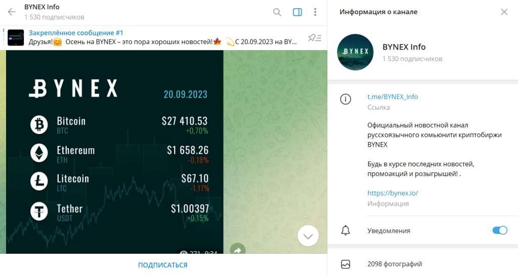 BYNEX Info: честный обзор телеграм-канала и отзывы