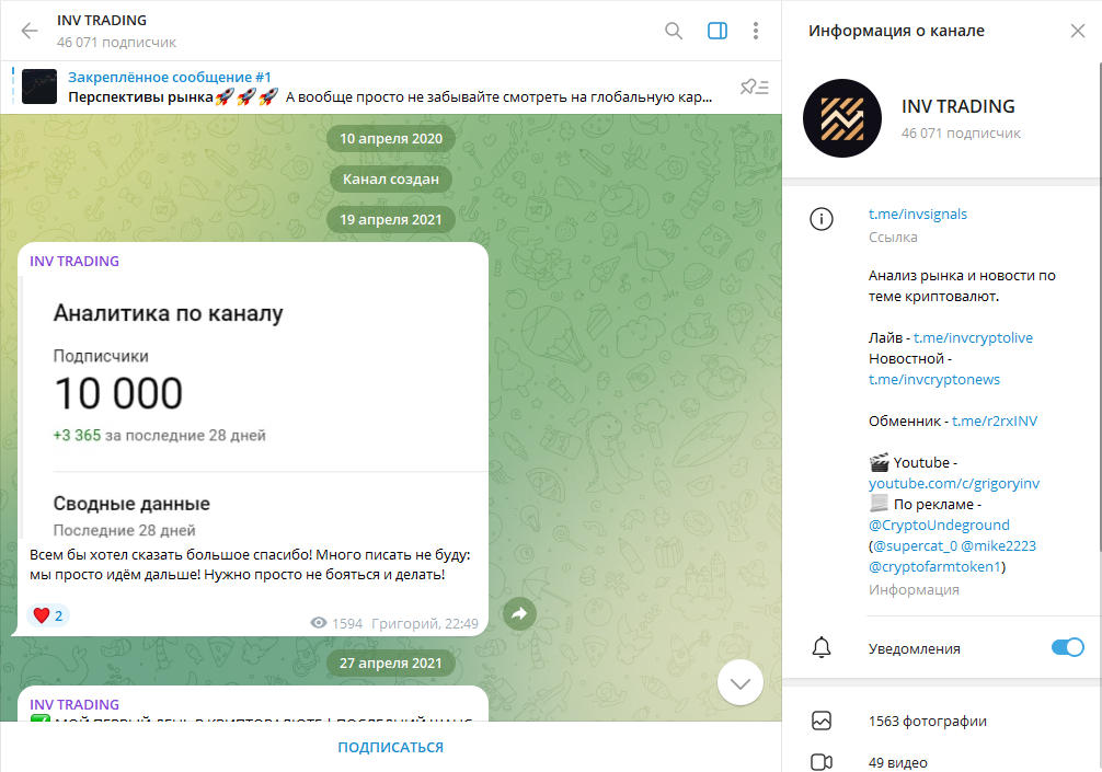 INV TRADING проверка на мошенничество, отзывы о ТГ канале