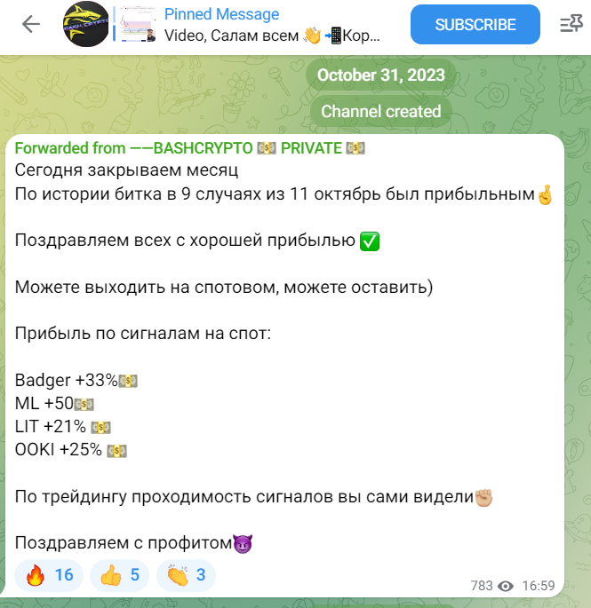 Мошенники BashCrypto разводят через Телеграм канал