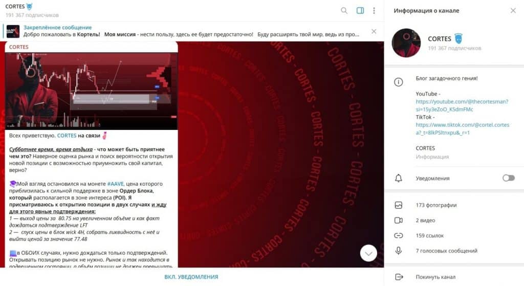 Телеграмм канал CORTES кинет или нет? Отзывы!