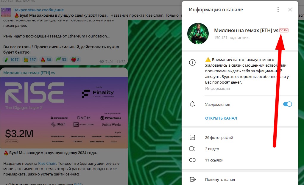 Миллион на гемах ETH отзывы о телеграме и монете RISE!