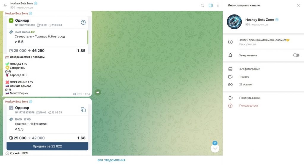 Телеграм канал Hockey Bets Zone — отзывы о лохотроне