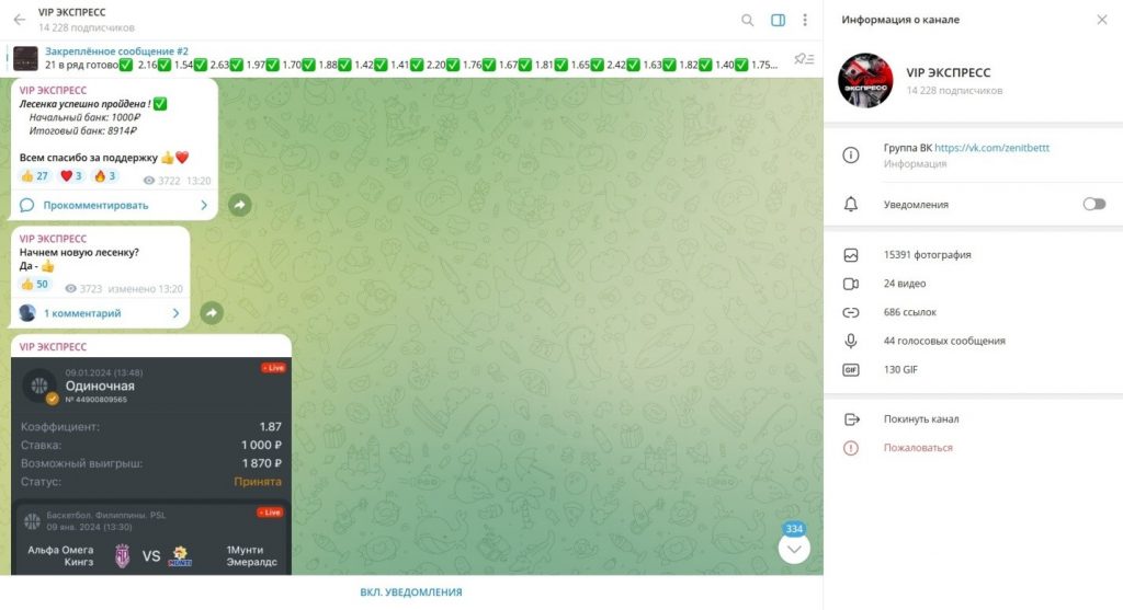 Телеграм канал VIP ЭКСПРЕСС — отзывы подписчиков и обзор