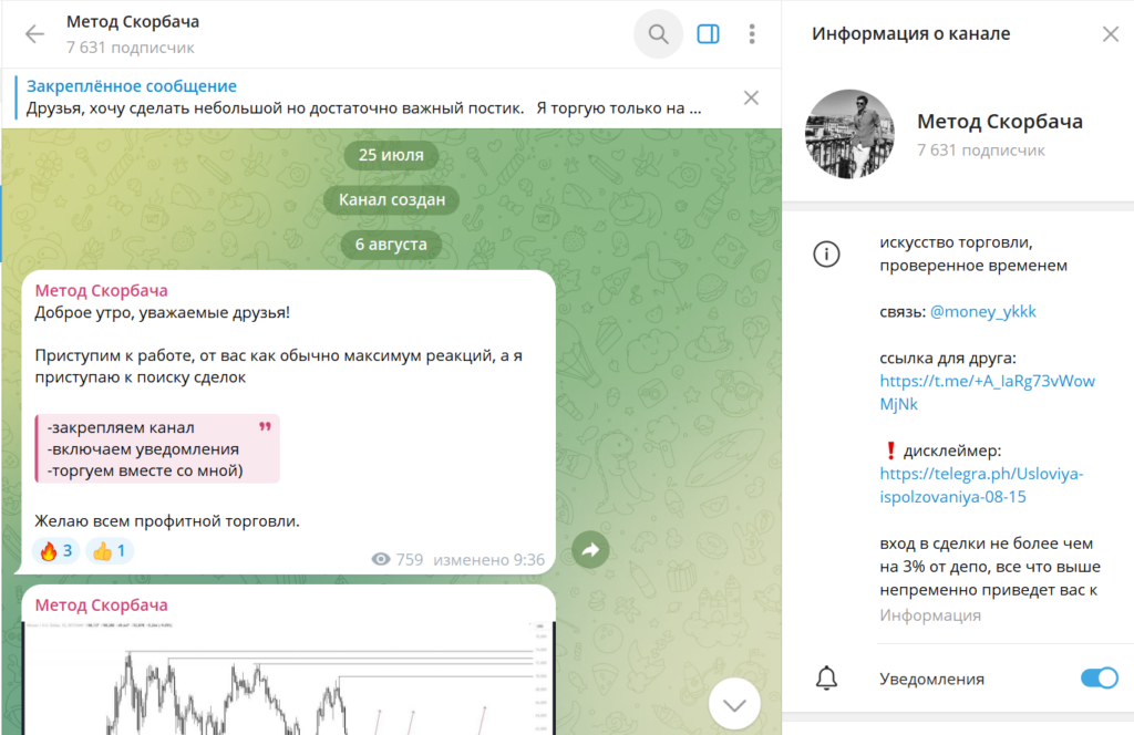 Телеграм канал Метод Скорбача детальный обзор, отзывы фолловеров