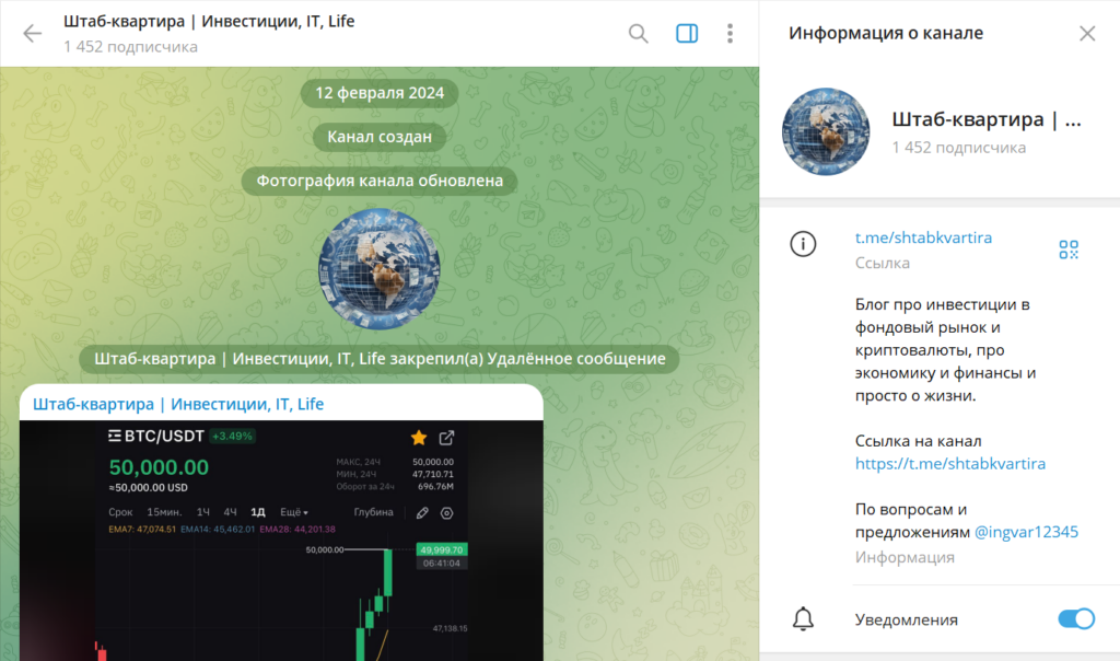 Телеграм Штаб-квартира | Инвестиции, IT, Life проверка, честные отзывы аудитории