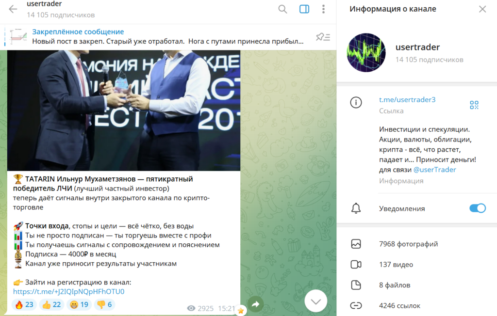 Телеграм usertrader проверка на обман, честные отзывы подписчиков