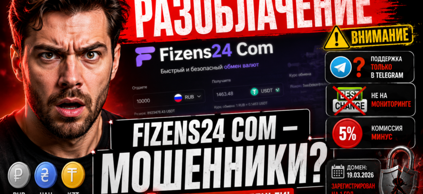 Изучите плюсы и минусы Fizens24 Com, финансового сервиса обмена валют. Получите факты и отзывы, чтобы защитить свои средства.
