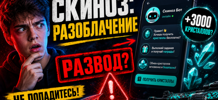 Как бот Скиноз предлагает бесплатные скины для CS2? Узнайте о рисках и реальных условиях работы сервиса.