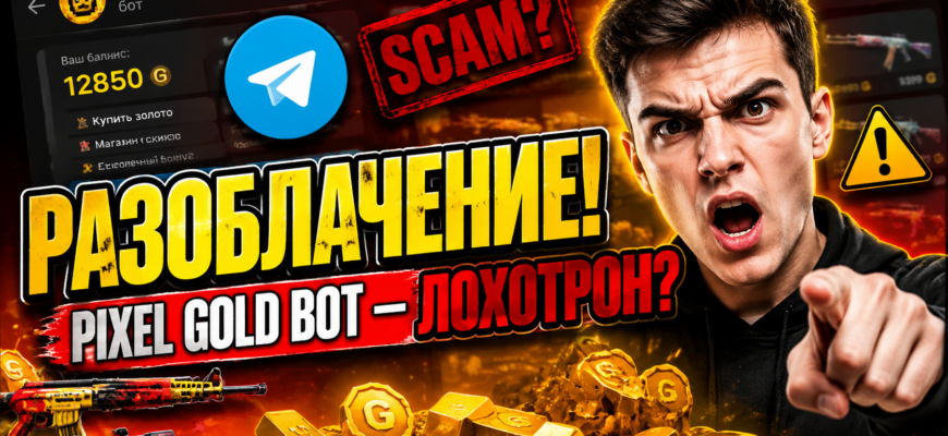 Узнайте правду о Pixel Gold Bot. Подробно разберем риски, отзывы и схему работы этого подозрительного сервиса обмена голды.