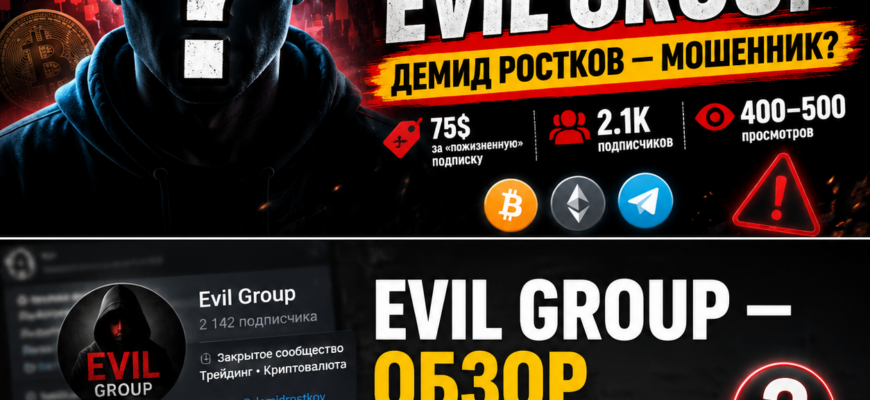 Разбираем крипто-канал Evil Group и его торговые сигналы. Узнайте, как избежать обмана и защитить свои деньги!