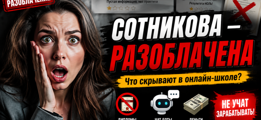 Изучите правду об онлайн-школе Вероники Сотниковой, раскрываем мошеннические схемы и отзывы студентов о качестве курсов.