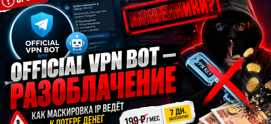 Чем опасен Official VPN Bot? Узнайте, как распознать мошенников и защитить свои данные с помощью нашего анализа и отзывов пользователей.