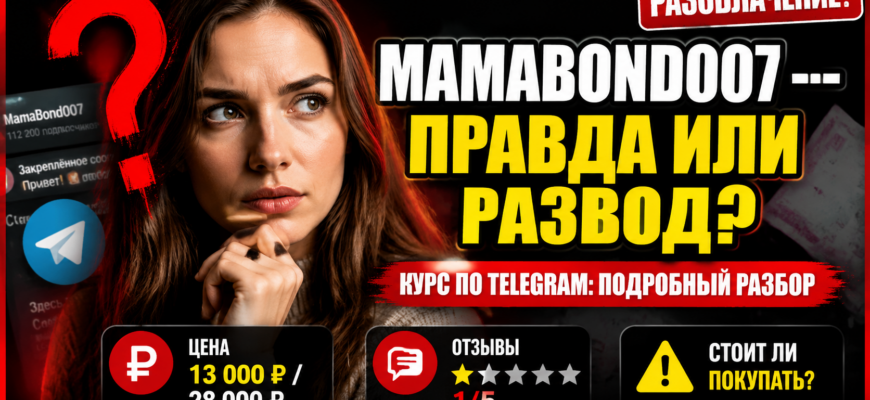 Разоблачение курсов Вероники Бондаренко Mama Bond 007: мнения пользователей и советы по защите от мошенничества.
