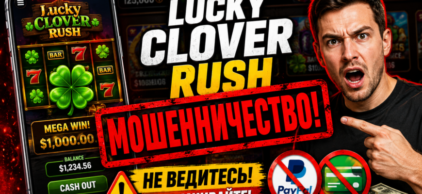 Изучите, как Lucky Clover Rush обманывает игроков и скрывает реальные риски, связанные с выводом средств и заработком.