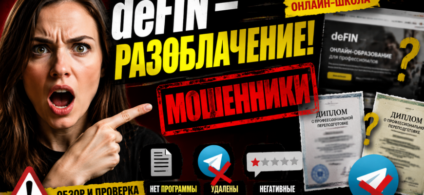 Проверка онлайн-школы deFIN раскрывает сомнительные практики. Узнайте, почему не стоит доверять их обещаниям и как избежать мошенничества.