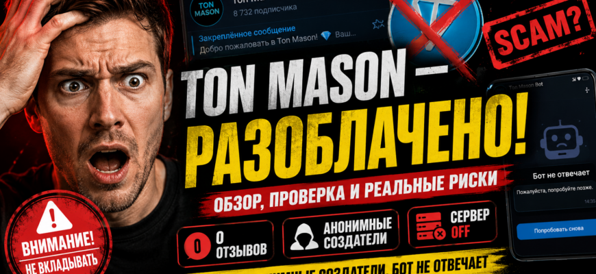 Изучите наш обзор о Ton Mason: риски, признаки мошенничества и почему не стоит инвестировать. Защитите свои деньги от обмана!