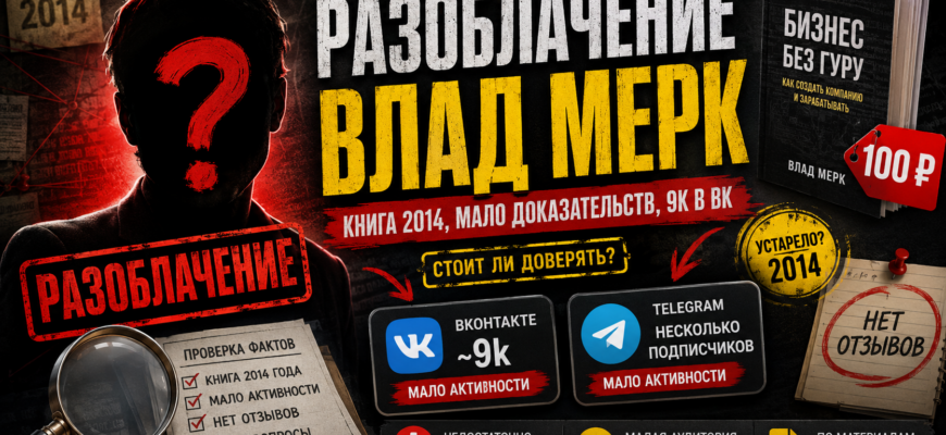 Подробный разбор деятельности Влада Мерка, его книги и причины сомнений в ее ценности. Узнайте, как распознать мошенников в бизнесе.