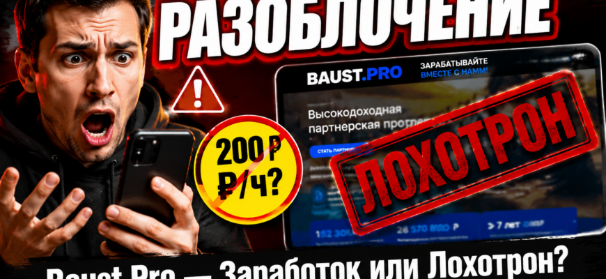 Разоблачаем мошенническую схему Baust Pro. Узнайте, как не потерять деньги на обмане с заработком на просмотре рекламы.
