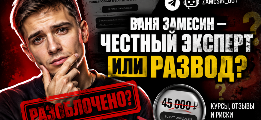 Разоблачаем Ваню Замесина: узнаете о рисках его курсов, отзывы пользователей и как защитить свои деньги от мошенничества.