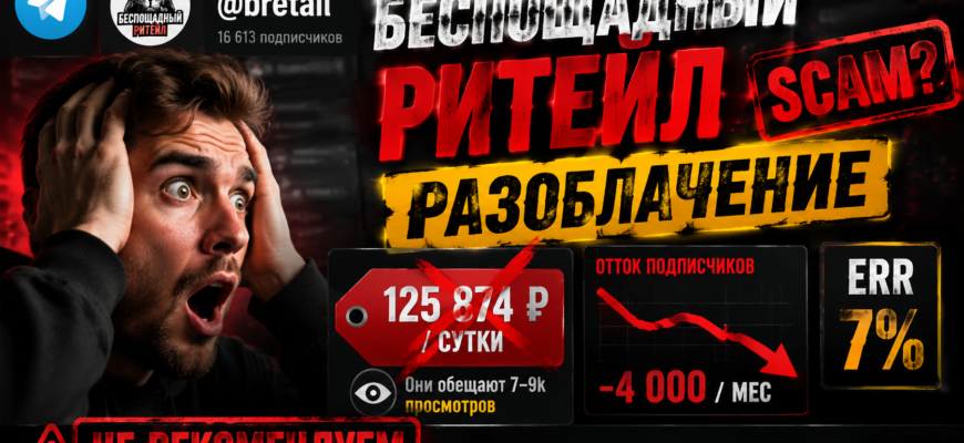 Как понять, что канал Беспощадный ритейл обманывает рекламодателей? Узнайте о рисках и преимуществах перед размещением рекламы.