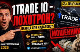 Узнайте о рисках работы с 1Trade Io, брокером без лицензий. Читайте отзывы и советы для защиты от мошеннических схем.