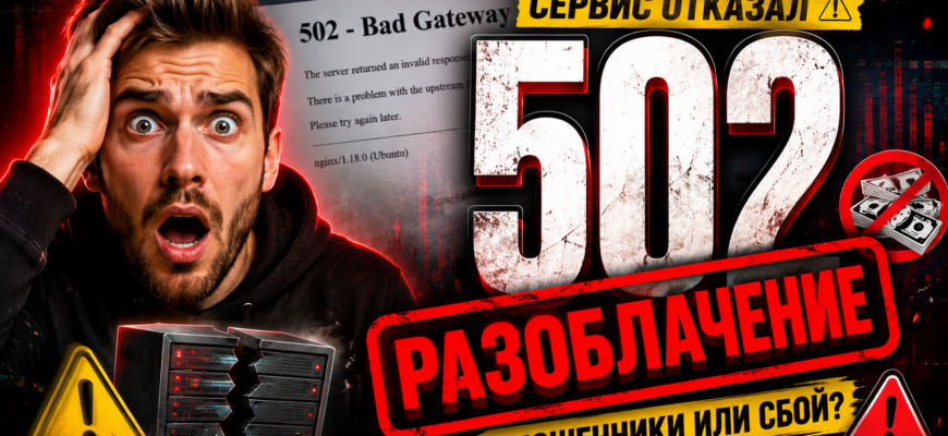 Столкнулись с ошибкой 502 Bad Gateway? Узнайте, как это может указывать на мошенничество и риски при работе с проектом.