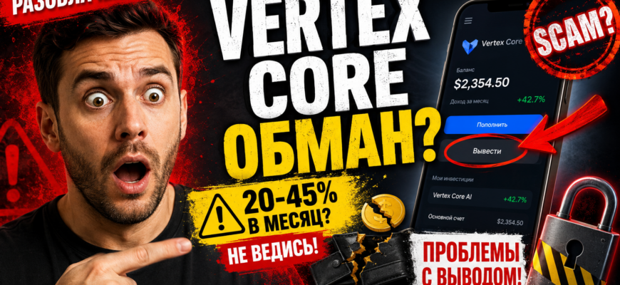 Узнайте о рисках и обмане в проекте Vertex Core. Читайте наш отзыв и защитите свои инвестиции от мошенников.