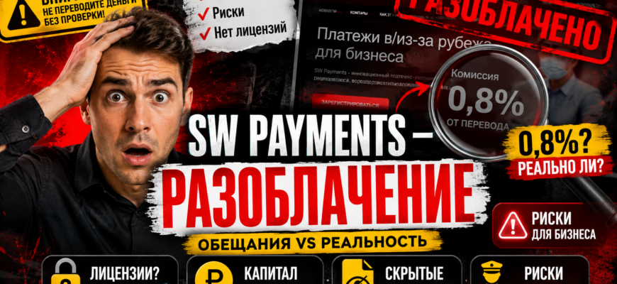 Проверьте правдивость SW Payments. Узнайте о рисках, скрытых тарифах и получайте советы по защите от мошенничества.