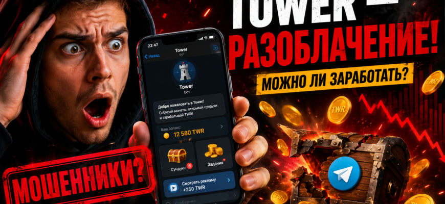 Изучаем проект Tower в Telegram: какие риски и реальный заработок. Узнайте, стоит ли доверять этому приложению.
