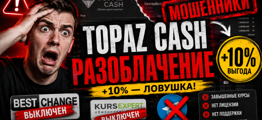 Узнайте правду о криптообменнике Topaz Cash. В этом посте мы рассматриваем отзывы, риски и как защитить свои средства от мошенников.