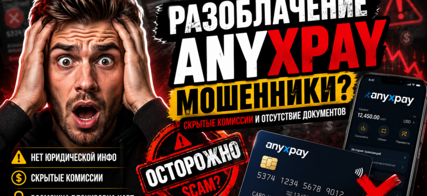 Как распознать мошенников? Читайте отзывы о AnyXPay, реальных условиях и скрытых платежах, чтобы защитить свои средства.