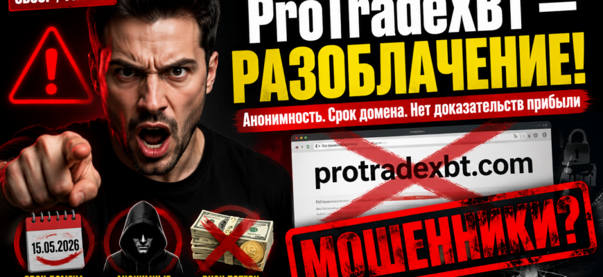 Планируете инвестировать в ProTradeXBT? Узнайте о признаках мошенничества, рисках и реальных отзывах. Защитите свои деньги от обмана!