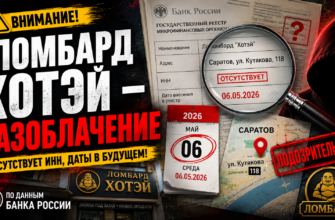Изучите риски взаимодействия с Ломбардом Хотэй: отсутствующий ИНН, будущие даты и признаки нелегальной деятельности. Будьте осторожны!