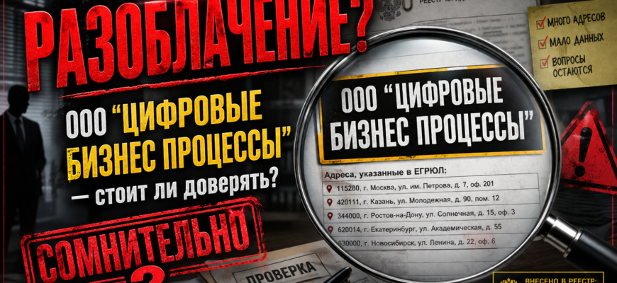 Проверка услуг ООО Цифровые бизнес процессы: узнайте о мошенничестве и подозрительных схемах этой компании. Оставайтесь в безопасности!