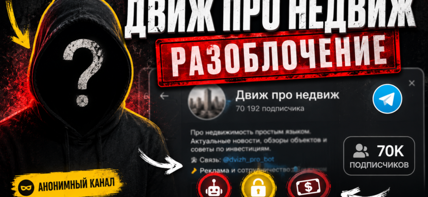 Разбираем Telegram-канал Движ про недвиж. Узнайте о рисках, анонимности автора и качестве информации о недвижимости.