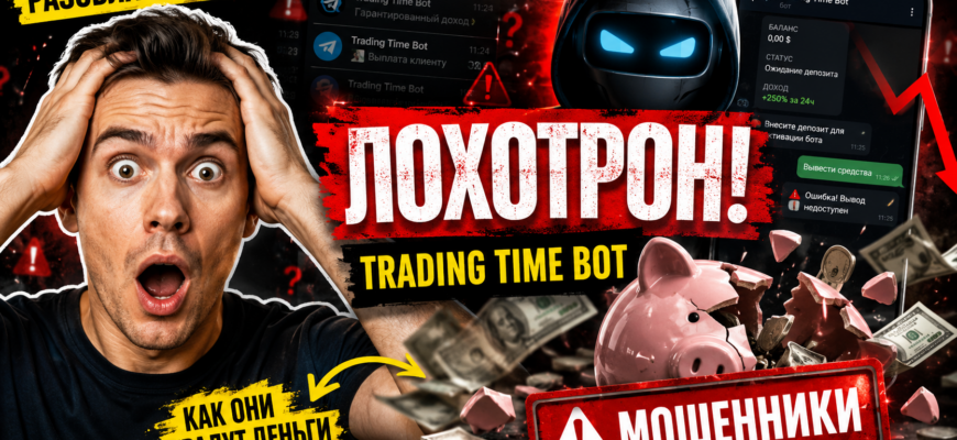 Проверяем Trading Time Bot на мошенничество. Узнайте, как избежать обмана и сохранить свои деньги при торговле на финансовых рынках.