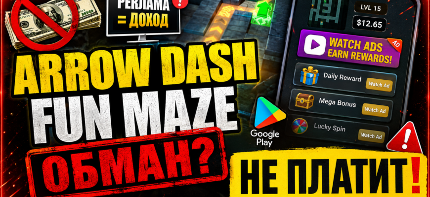 Игра Arrow Dash Fun Maze обещает доход, но на самом деле она вызывает вопросы о безопасности и реальных возможностях заработка.