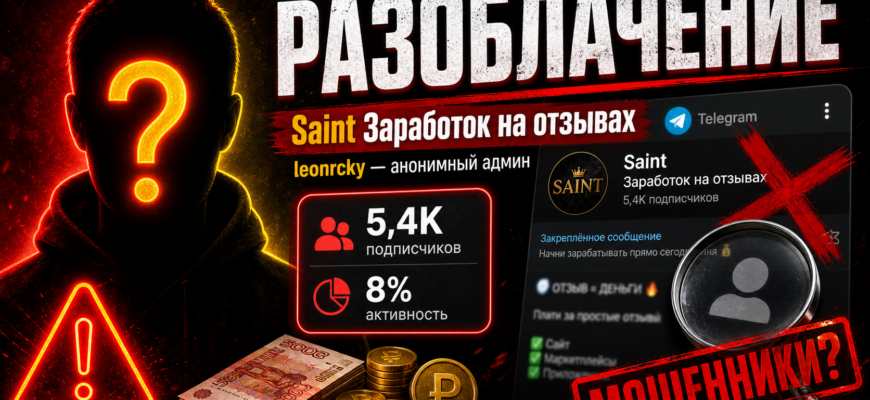 Изучите риски и отсутствие гарантий на телеграм-канале «Saint Заработок на отзывах» от leonrcky. Защитите свои деньги и репутацию.